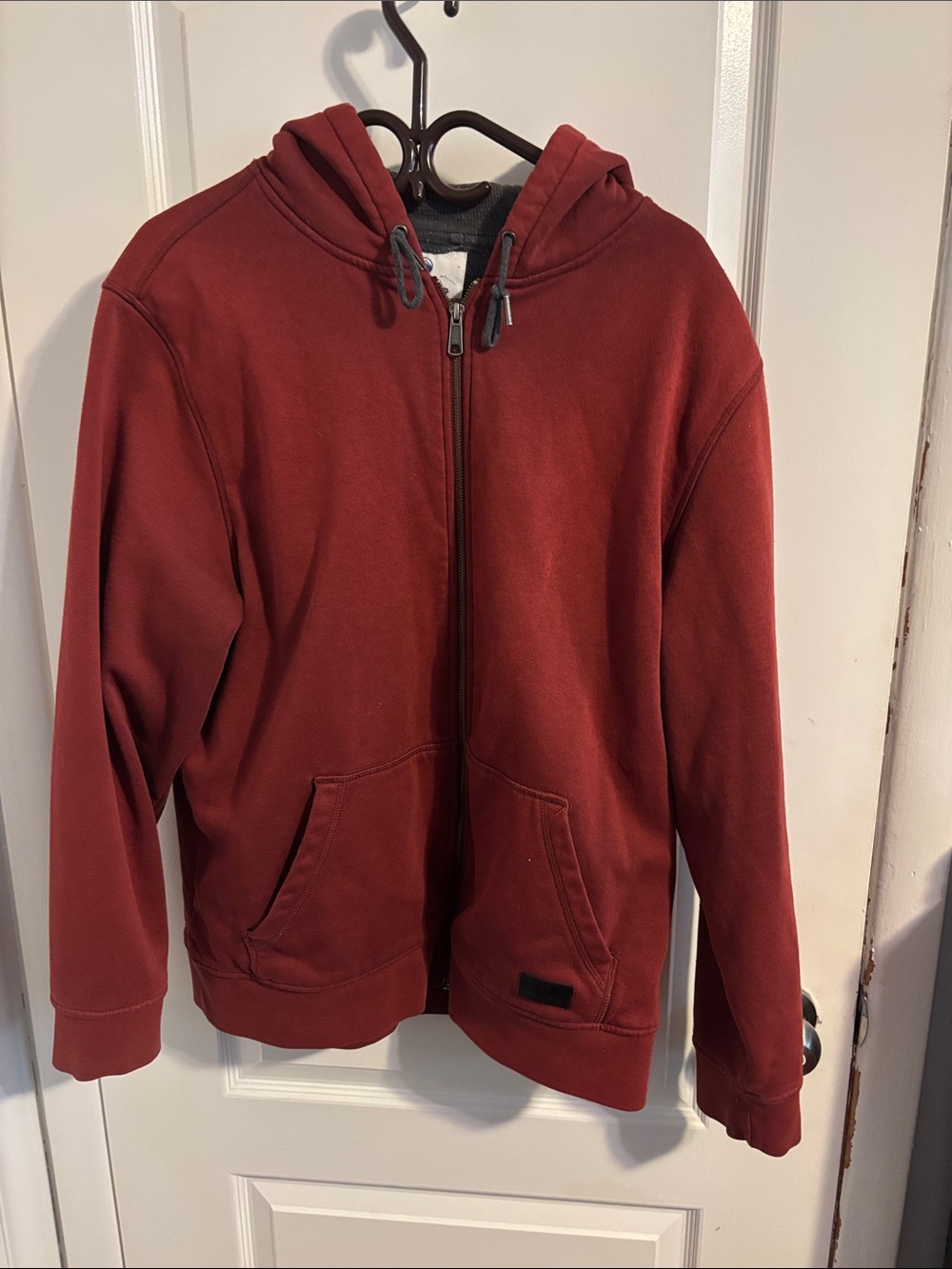 Men's Maroon Full-Zip Heavy Lined Hooded Sweatshirt
